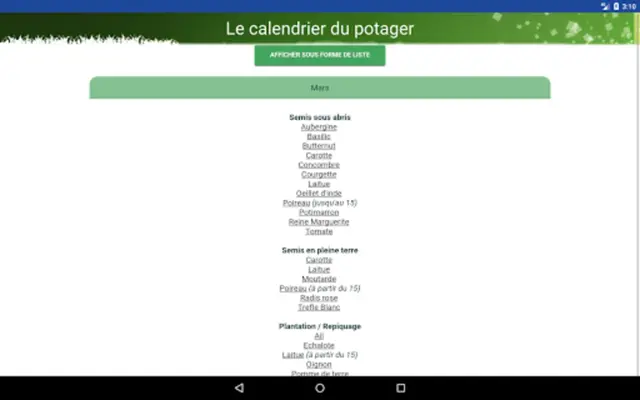 Calendrier du potager android App screenshot 1